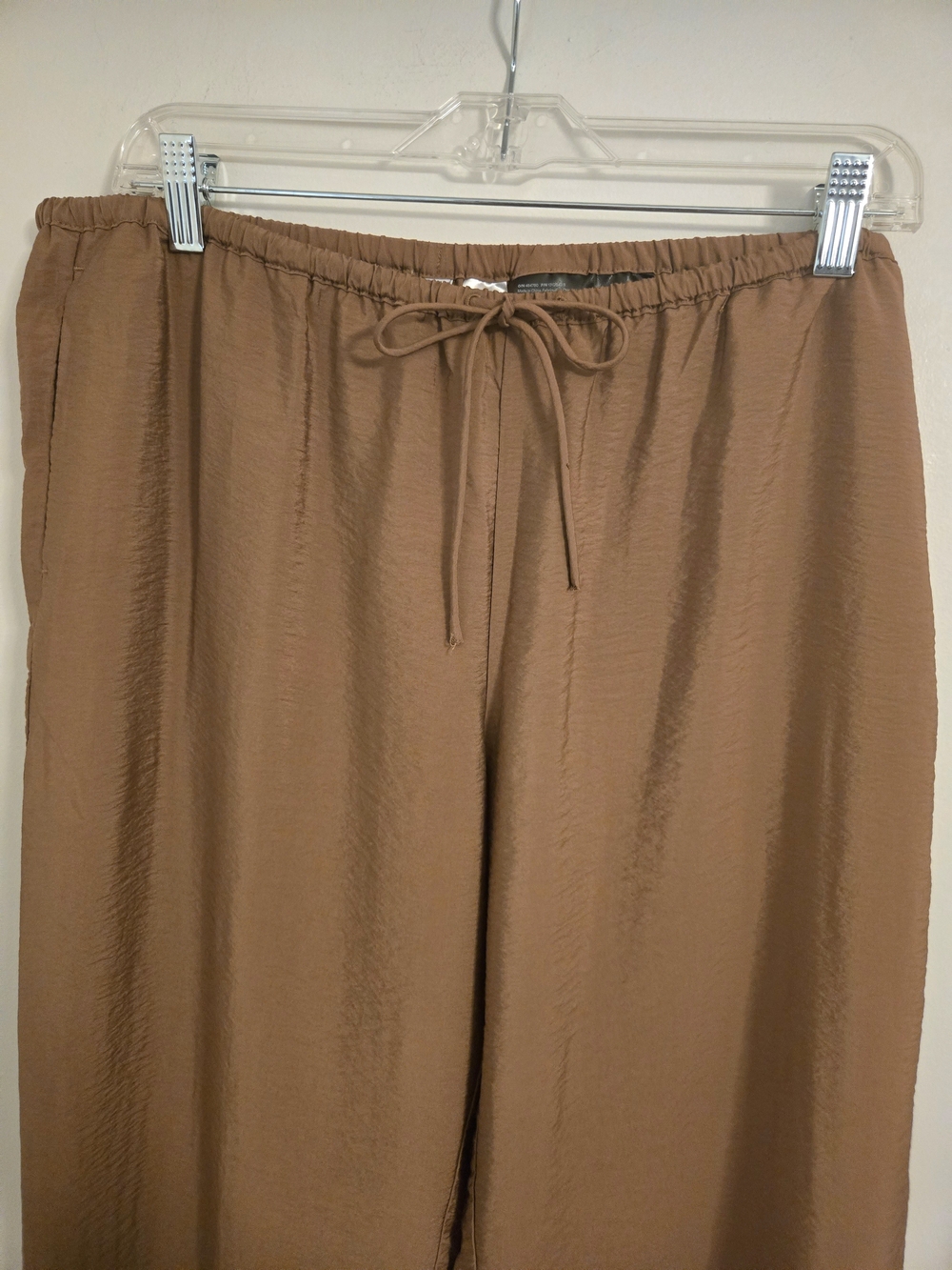 Divided Brown Lace Trimmed Wide-Leg Drawstring Pants - Picture 5 of 10